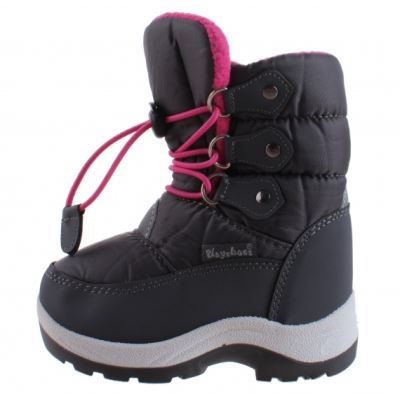 bottes de snowboardboots avec cordon junior gris/rose taille 24/25