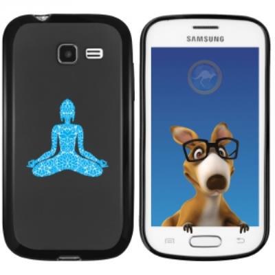 Coque Souple en gel noir pour Galaxy Trend Lite avec impression Motifs bouddha bleu