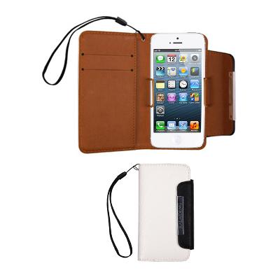 Etui Folio Blanc iphone 5 type Portefeuille avec d