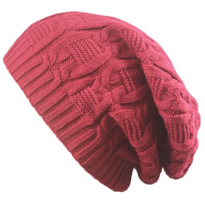 Femmes dames hommes chapeau tricoté hiver surdimensionné slouch beanie chapeau casquette skateboard chapeaux Claret