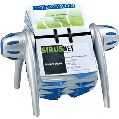 Durable Fichier rotatif pour cartes de visite visifix flip Gris/Bleu