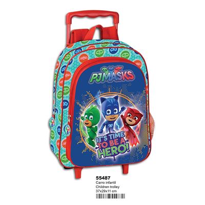 Montichelvo 3628729031 - Mochina infantil con carro doble compartimento pj masks