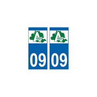Autocollant plaque immatriculation voiture dpt 09 Ariège