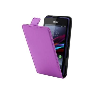Muvit MFX Slim - Flip cover voor mobiele telefoon - polyurethaan, polycarbonaat - wit - voor Sony XPERIA E1