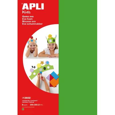 Mousse EVA thermoformable 20x30 - Vert - 5 pièces - APLI AGIPA