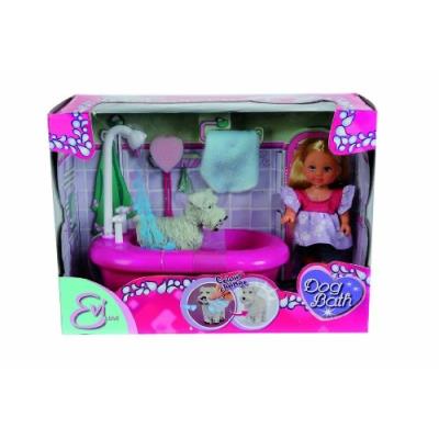 Evi love chien baignoire