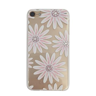 Coque Gel imprimée pour Apple iPod Touch 5 ( Fleur Rose Strass )