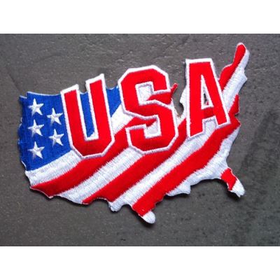patch continent USA en drapeau americain ecusson biker