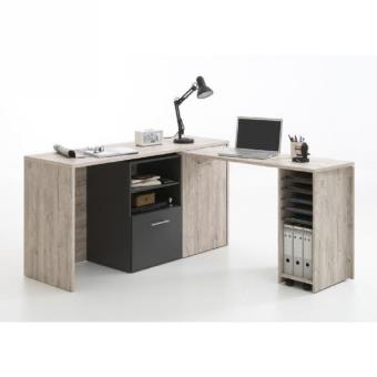 Liam Bureau Convertible En Buffet 153 Cm Decor Chene Sable Et Anthracite Autres Decoration Et Mobilier Achat Prix Fnac