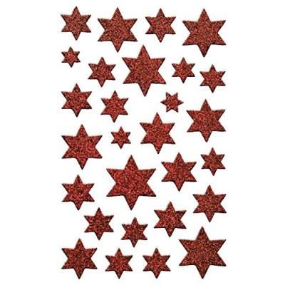 Weihn.Schmucketikett Étoiles Rouge Scintillant