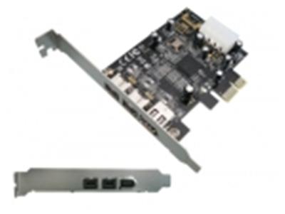 Carte contrôleur firewire 400 et 800 IEEE1394 a/b sur port PCIE chipset TEXAS INSTRUMENTS - 2x800 + 1x400