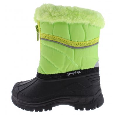 bottes de snowboard zippées garçon vert/noir taille 22/23