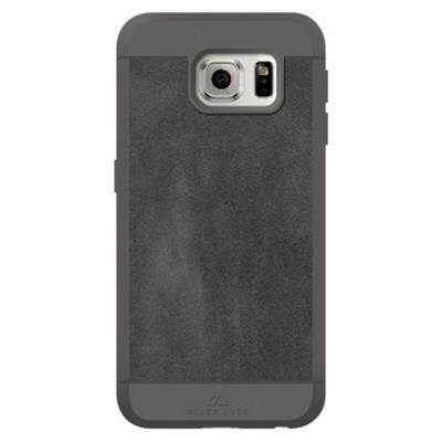 Black rock-coque cuir velour samsung s6 gris