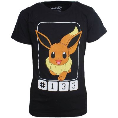 POKEMON - T-Shirt Black Eevee KIDS (146/152)