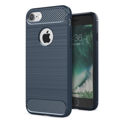 Coque en TPU Phone fibre carbonne décoré pour iPhone 7 - Bleu