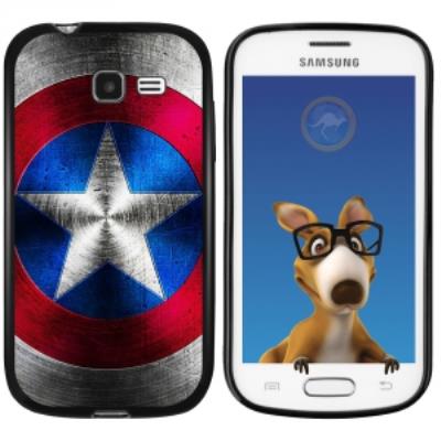Coque Souple en gel noir pour Galaxy Trend Lite avec impression Motifs bouclier étoilé aux couleurs