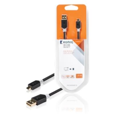 Câble usb 2.0, a mâle vers micro b mâle, 1m, gris könig