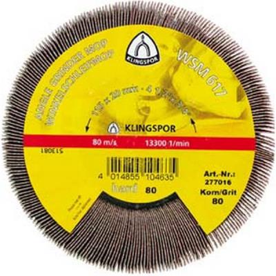 KLINGSPOR Roue &agrave; lamelles WSM 617, Grain : 60, Larg. : 20 mm 