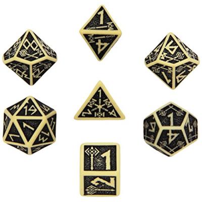 Dés de jeux beige & noir des nains