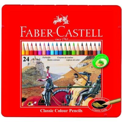 Faber-castell boîte métal 24 crayons de couleur