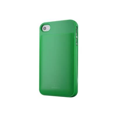 Coque rigide porte carte verte pour iPhone 4/4S