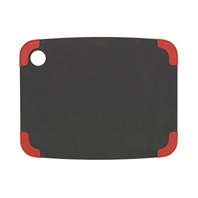 Epicurean 202 - 12090201 - planche à découper antidérapante, 29 x 23 x 0,64 cm en silicone, couleur ardoise/coins rouges
