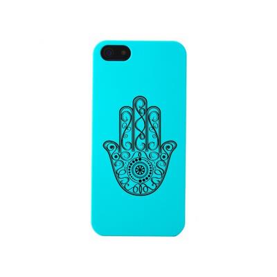 Coque Rubber MAIN Bleu Turquoise compatible iPhone 5/5s