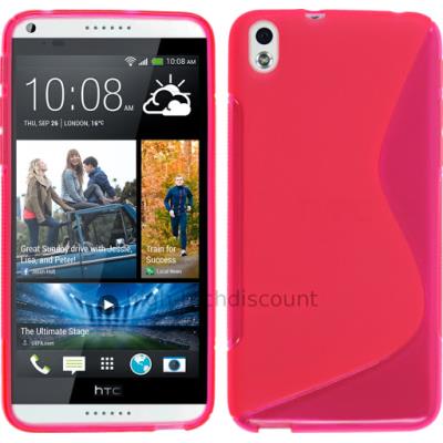 Housse etui coque pochette silicone gel fine pour HTC Desire 816 + film ecran - ROSE