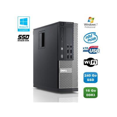 Pc dell optiplex 790 sff intel g840 2.8ghz 16go ddr3 240go ssd wifi win 7 pro