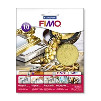 Staedtler Fimoâ Accessoires Pack De 10 Feuilles Métalliques Or 14 X 14 Cm