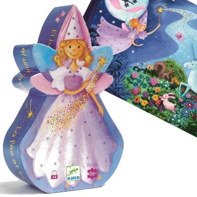 Puzzle Djeco silhouette Fee 36 pieces Enfants filles 4 ans +