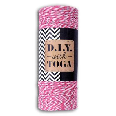 Ficelle fuchsia & blanche 100 m