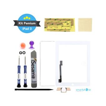 Kit écran Complet IPad 3 A1416 – Vitre Tactile En Verre Trempé, Blanc, Avec Joint