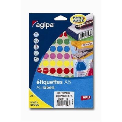 Agipa - Disques Adhesifs 8Mm Jaune - Etui De 2940