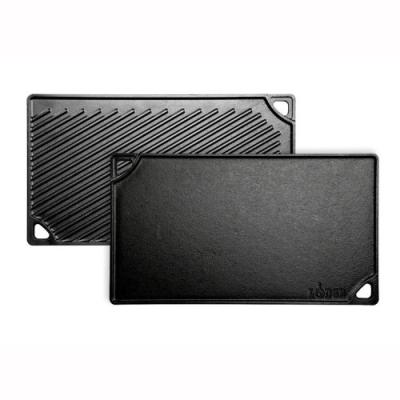 lodge double play plaque en fonte réversible pour grill