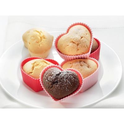 Moule coeur en silicone 6 muffins   deco maison ustensile cuisine