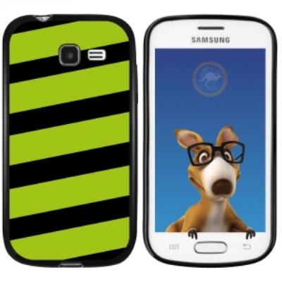 Coque Souple en gel noir pour Galaxy Trend Lite avec impression Motifs bandes vertes