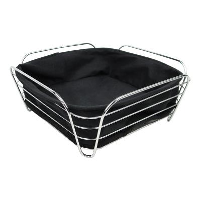 Panière à pain - corbeille en tissu et métal - noir