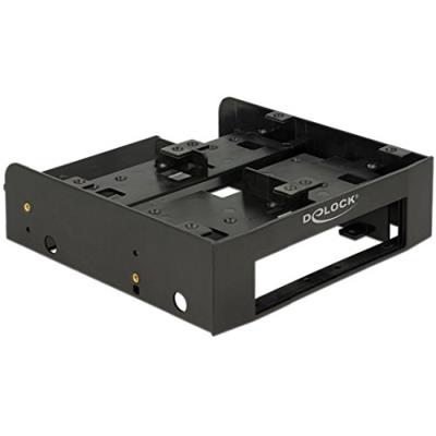 Delock Installation Frame - Storage bay adapter - 5,25 bij 1 x 3,5 en 2 x 2,5 - zwart