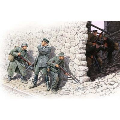 Figurines 2ème guerre mondiale : rencontre fortuite : gebirgsjäger allemands et marins soviétiques : master box