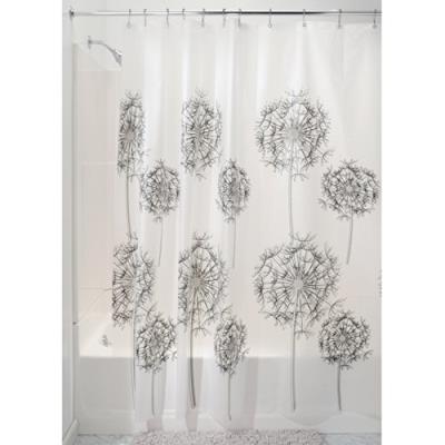 Interdesign 29281eu allium rideau de douche gris/noir 183 x 183 cm