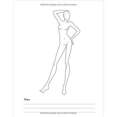 Carnet de Croquis de Mode: Silhouettes féminines prêtes à dessiner: Une  grande silhouette par page. Pour les stylistes et les étudiants.  (Paperback)