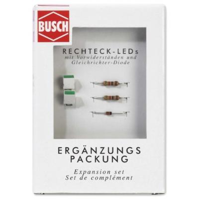 BUSCH ENVIRONNEMENT - BUE5993 - MODÉLISME FERROVIAIRE - JEU DE 2 LED CARRE - 6.35 X 3.81 - VERTE