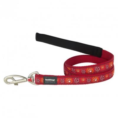 Comparer les prix de Red dingo - laisse design pour chien - empreintes rouges - l