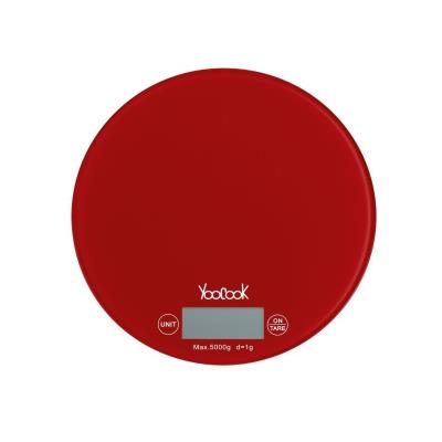 Yoocook - Balance électronique ronde - Couleur rouge