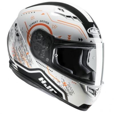 HJC Casque Moto CS 15 Safa MC7, Blanc/Orange, Taille M