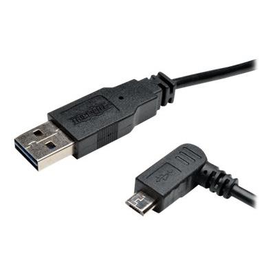 Tripp Lite 6ft USB 2.0 High Speed Cable Reversible A to Left Angle 5Pin Micro B M/M 6' - USB-kabel - 1.83 m