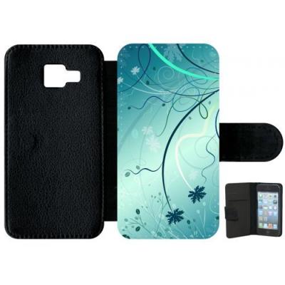 Etui samsung galaxy a3 2016 abstrait turquoise fleur