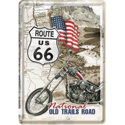 Petite plaque métallique Route 66