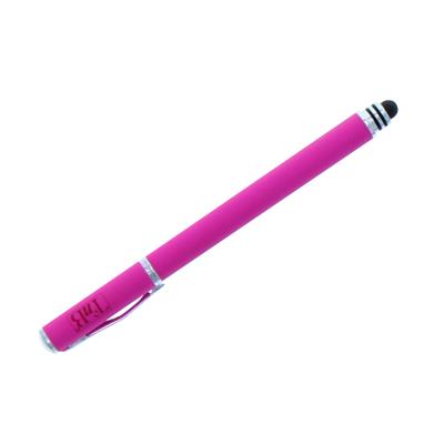 Stylet stylo HAPPY au toucher doux rubber pour une bonne prise en main de coloris rose